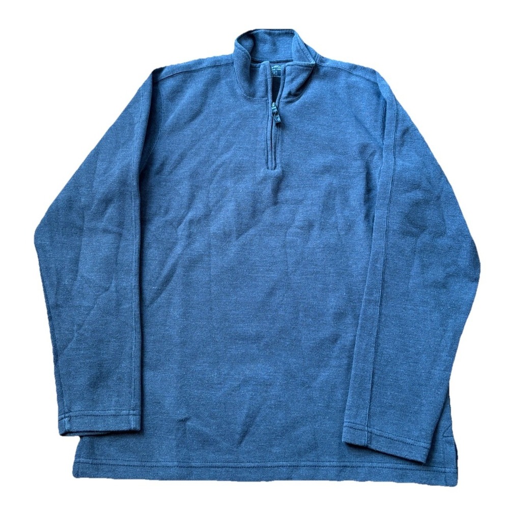 Eddie Bauer Mens‎ Gray Heather Quarter Zip Fleece Pullover Sweater Jacket Medium